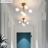 Minimalist Clear Glass Led Flush Mount Light For Corridors