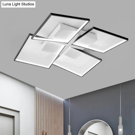 Minimalist Clear Glass Led Semi - Mount Ceiling Lamp In Warm/White/3 Colors 35.5’/26.5’ Long