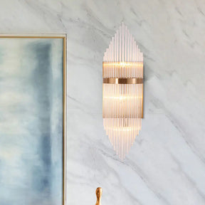 Minimalist Clear Glass Sconce Light With Gold Finish - 2/3 Lights Indoor Wall Lighting 3 /