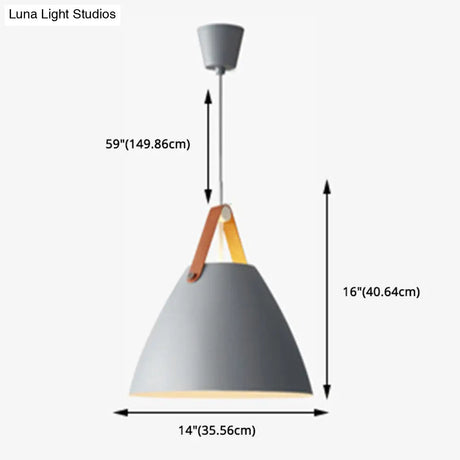 Minimalist Conical Pendant Lighting Fixture For Dining Room - Metal Hanging Lamp