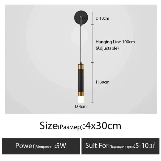 Minimalist Creative Luxury Bedroom Bedside Wall Lamp With Spotlight Wall Lamp