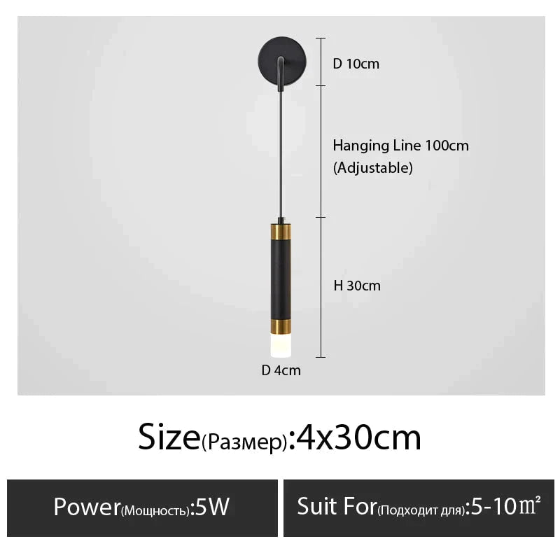 Minimalist Creative Luxury Bedroom Bedside Wall Lamp With Spotlight Type A / Warm Light 3000K Wall