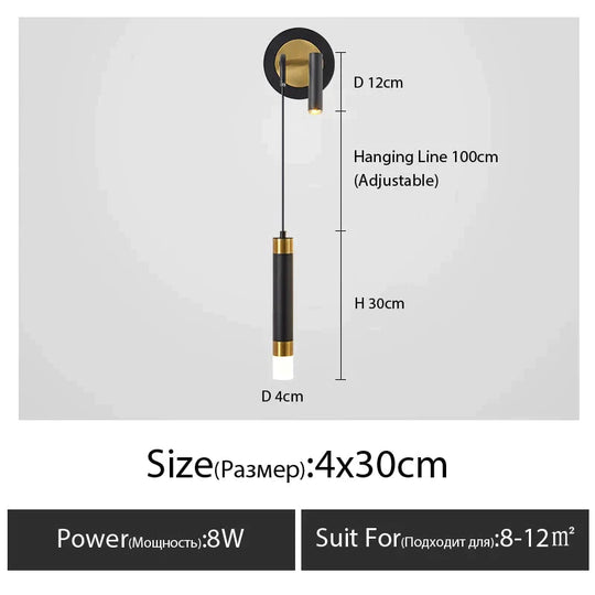 Minimalist Creative Luxury Bedroom Bedside Wall Lamp With Spotlight Type A X / Warm Light 3000K Wall