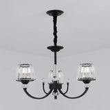 Minimalist Crystal Black Chandelier With Arched Suspension Arm 3 /
