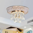 Minimalist Crystal Block Led Ceiling Fixture - Beige/Blue 12’/14’/18’ Wide Beige / 12’
