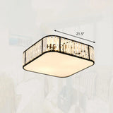Minimalist Crystal Flush Mount Ceiling Light For Bedroom Black / 21.5’