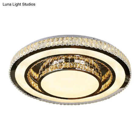 Minimalist Crystal Flush Mount Spotlight With Rounded Nickel Finish