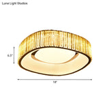 Minimalist Crystal Prism Led Flushmount Lamp For Bedroom - White Flush Mount Light