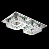 Minimalist Crystal Semi Flush Mount Led Lighting In Stainless Steel For Corridor Stainless-Steel / B