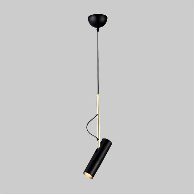 Metallic Cylinder Mini Pendant Light Fixture - Black/White With Warm/White Option