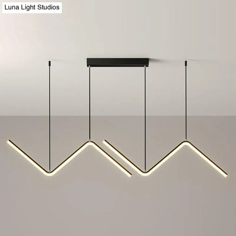 Minimalist Double Z-Shaped Led Island Light Fixture