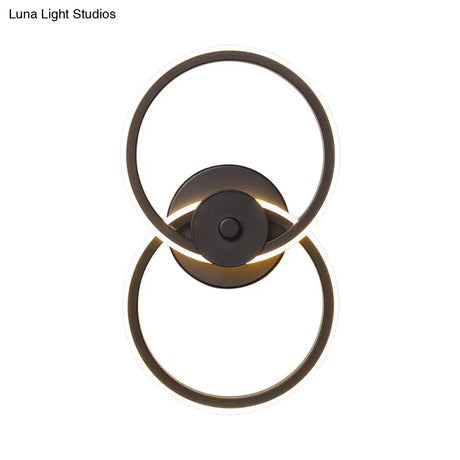 Minimalist Flush Mount Wall Sconce: Ring Acrylic Led Light In Warm/White