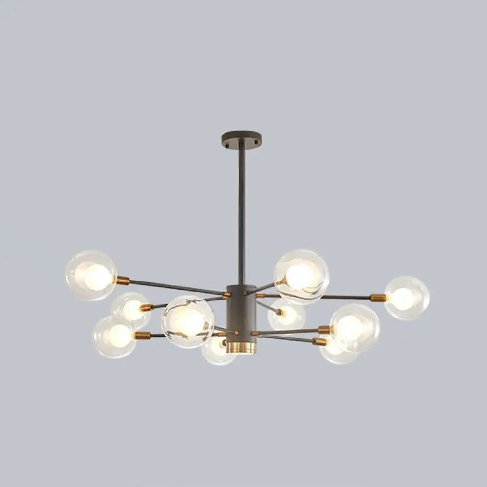 Minimalist Glass Chandelier With Clear Ball Shade - Modern Style Pendant Light For Living Room 10 /