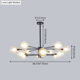 Minimalist Glass Chandelier With Clear Ball Shade - Modern Style Pendant Light For Living Room