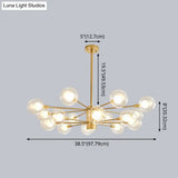 Minimalist Glass Chandelier With Clear Ball Shade - Modern Style Pendant Light For Living Room