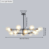 Minimalist Glass Chandelier With Clear Ball Shade - Modern Style Pendant Light For Living Room