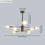Minimalist Glass Chandelier With Clear Ball Shade - Modern Style Pendant Light For Living Room