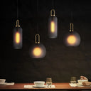 Minimalist Globe Pendant Ceiling Light For Dining Room With Glass Shade Smoke Gray / 16’