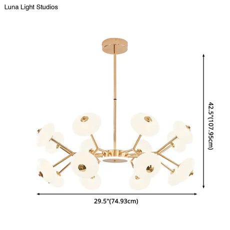 Minimalist Gold Bean Shaped Acrylic Led Chandelier For Bedroom Ceiling