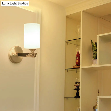 Minimalist Gold Glass Wall Sconce With Single Bulb For Foyer