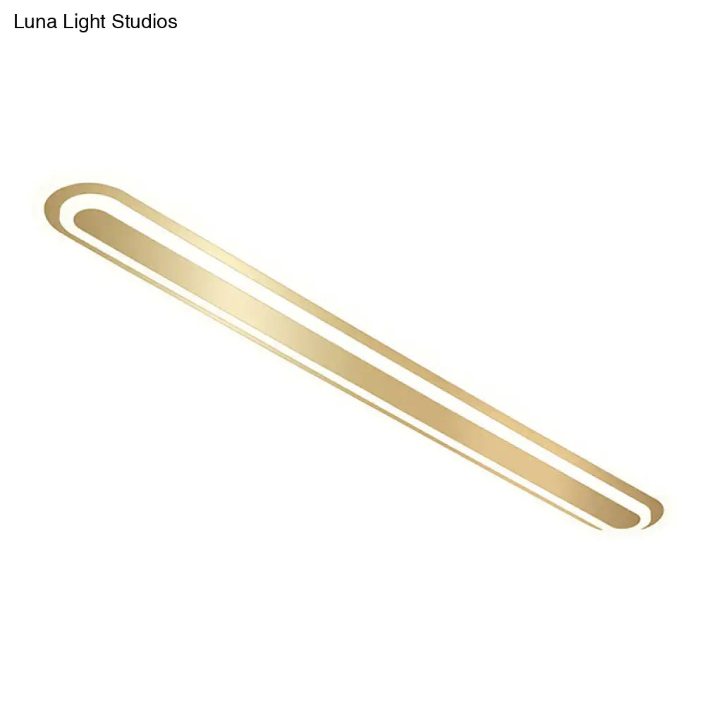 Minimalist Gold Led Ceiling Light For Bedroom - Acrylic Flush Mount Fixture