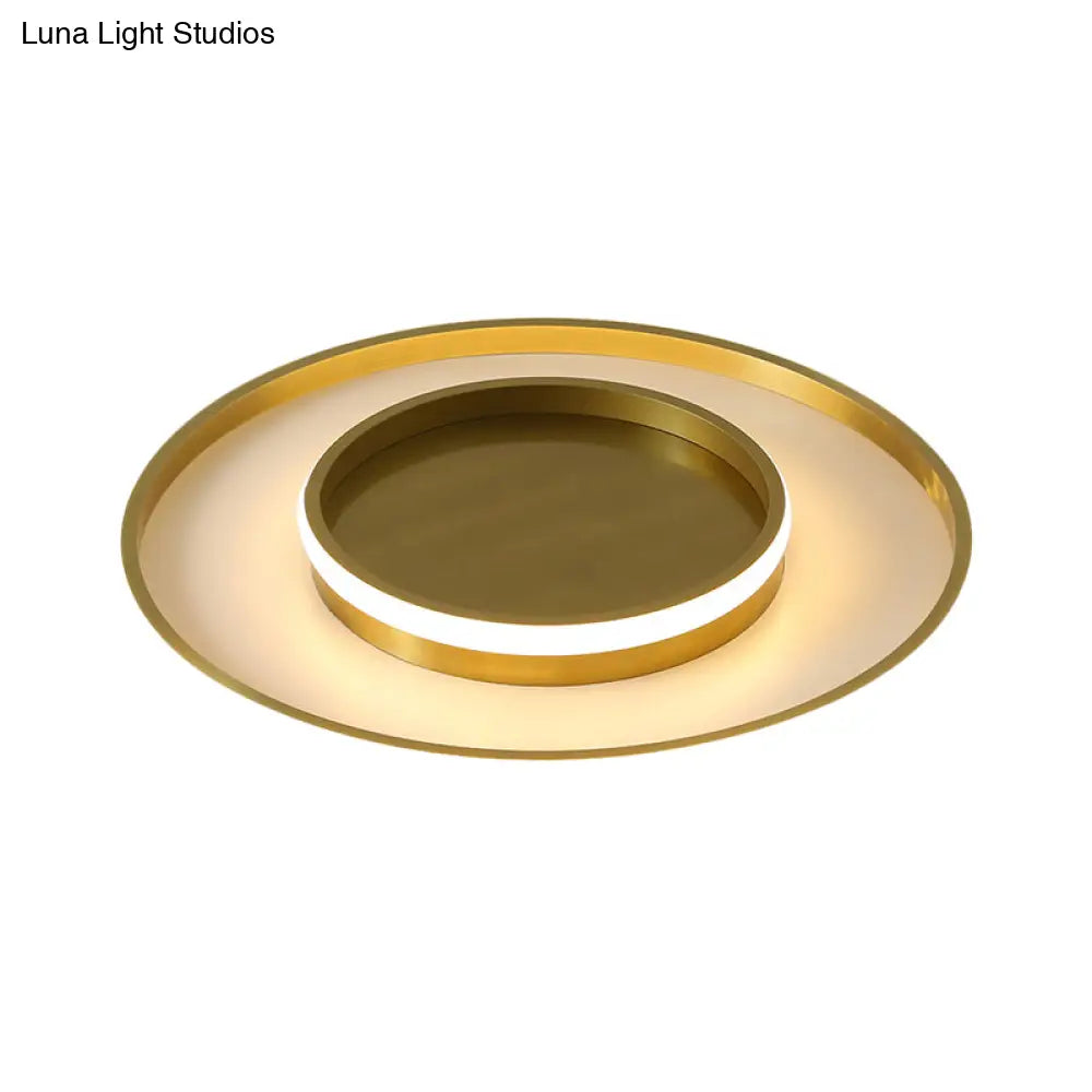 Minimalist Gold Led Flush Mount Ceiling Light In Three Colors