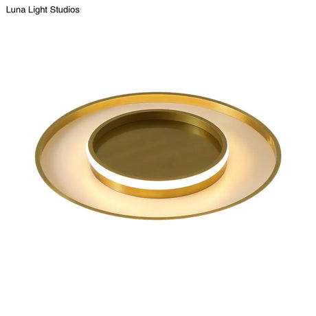 Minimalist Gold Led Flush Mount Ceiling Light In Three Colors