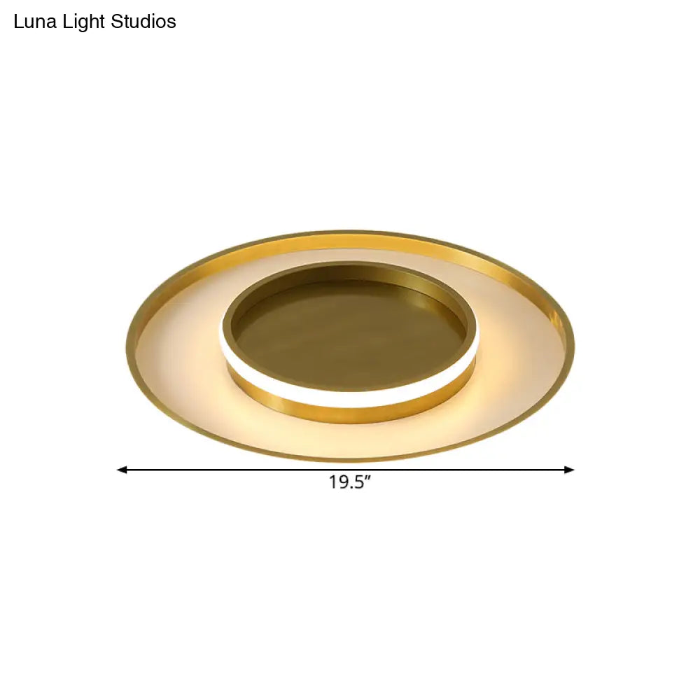 Minimalist Gold Led Flush Mount Ceiling Light In Three Colors