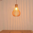 Minimalist Gourd Pendant Lamp With Wood Shade And Cutouts - Beige | Available In 12’/15’ W / 12’