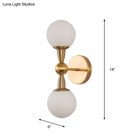 Minimalist Hand-Blown Glass Spherical Wall Sconce With Half-Bulb In Gold - Perfect For Bedrooms