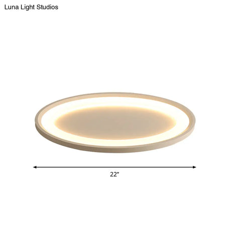 Minimalist Iron Flush Mount Ceiling Light Fixture - Elliptical Thin Bedroom Led Flushmount