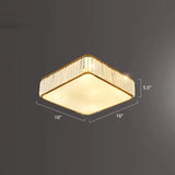 Minimalist K9 Crystal Square Flush Mount Ceiling Light Fixture For Bedroom Gold / 16’
