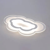 Minimalist Led Acrylic Cloud Flush-Mount Light Fixture - White Ceiling Lighting / Remote Control