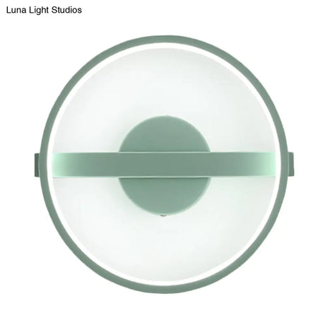 Minimalist Led Acrylic Wall Lamp In Green - White/Warm Light 12.5/16.5 Dia