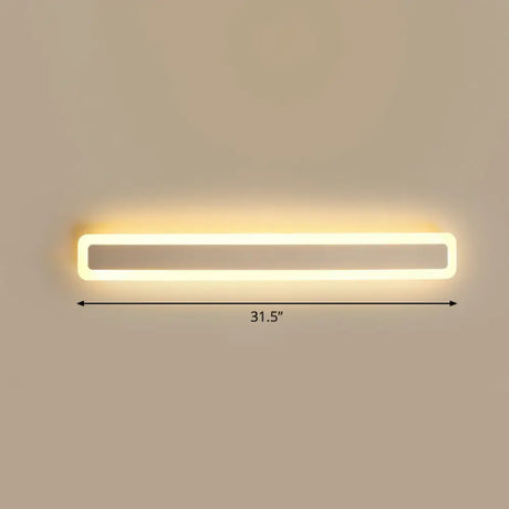 Minimalist Led Bar Vanity Light For Bathroom - White Acrylic Wall Mount / 31.5 Warm