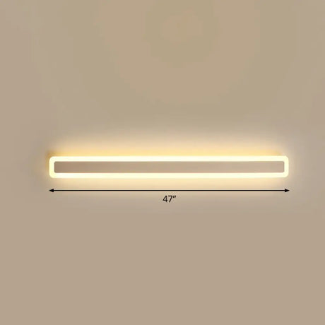 Minimalist Led Bar Vanity Light For Bathroom - White Acrylic Wall Mount / 47 Warm