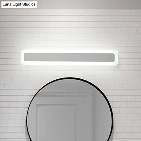 Minimalist Led Bar Vanity Light For Bathroom - White Acrylic Wall Mount
