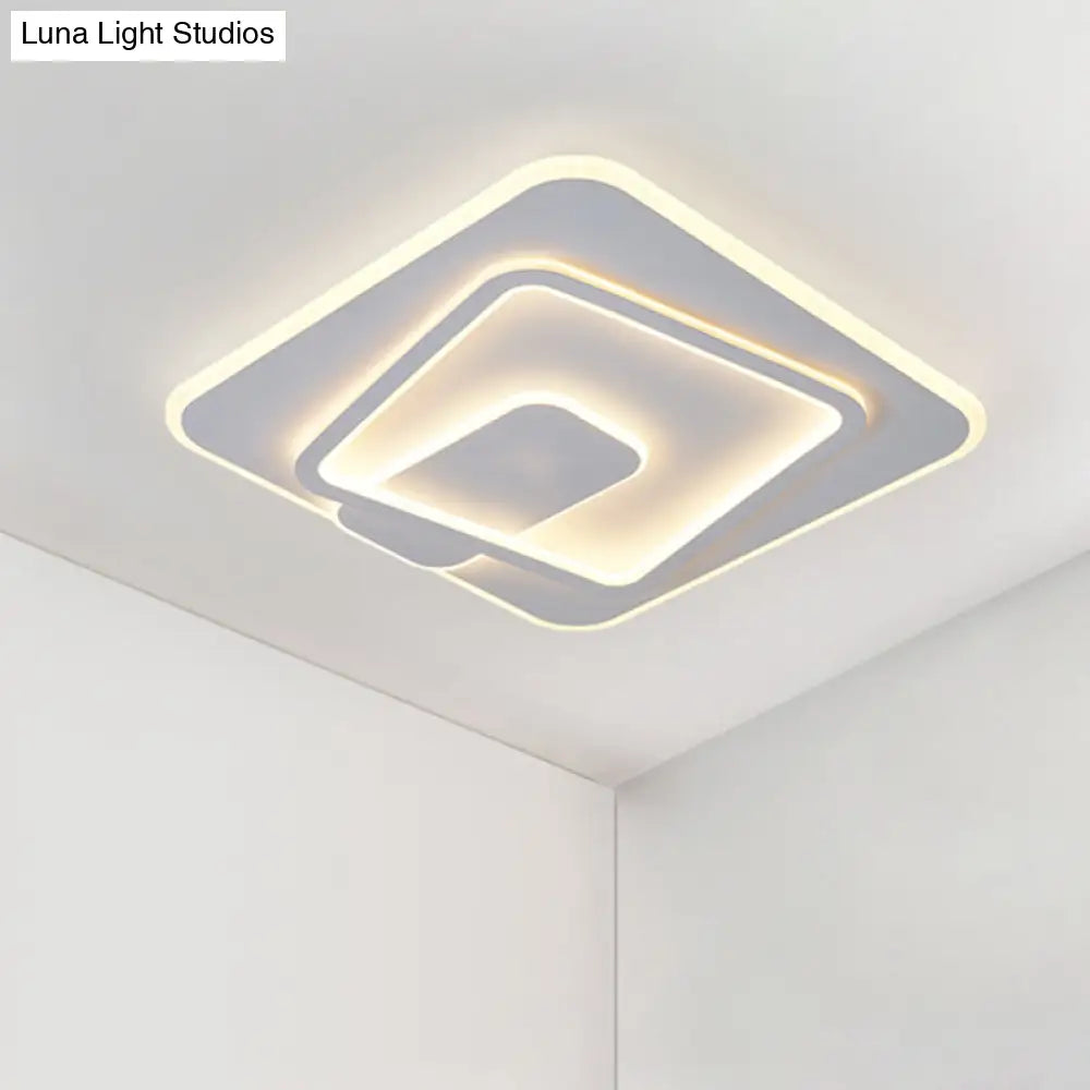Minimalist Led Bedroom Ceiling Light With Acrylic Shade (Warm/White)