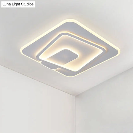 Minimalist Led Bedroom Ceiling Light With Acrylic Shade (Warm/White)