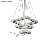Minimalist Led Black Crystal Ceiling Chandelier Pendant Light Fixture