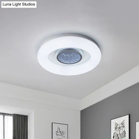 Minimalist Led Ceiling Flush Mount Light With Acrylic Shade In Black/Grey/Silver