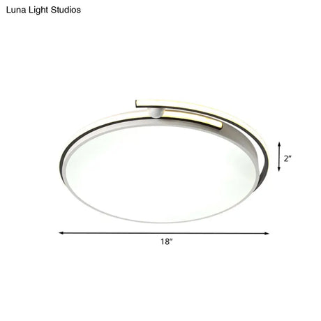 Minimalist Led Corridor Flush Mount Light Fixture - White Lamp With Circular Acrylic Shade