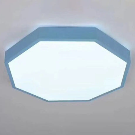 Minimalist Led Flush Mount Ceiling Light Fixture With Acrylic Chandelier Accent For Bedroom Blue /