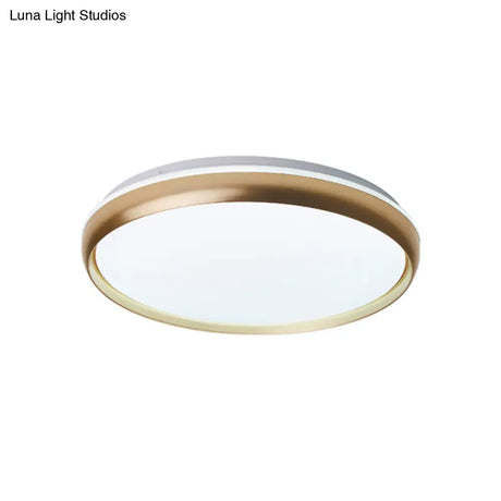 Minimalist Led Flushmount With Acrylic Shade - Black/Gold/Silver Flush Lighting For Living Room