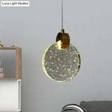Minimalist Led Gold Ceiling Light With Clear Crystal Glass Panel - Elegant Suspended Lighting