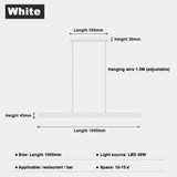 Minimalist Led Long Bar Pendant Light for Dining Room Kitchen 100cm 1 / Cold White pendant Light