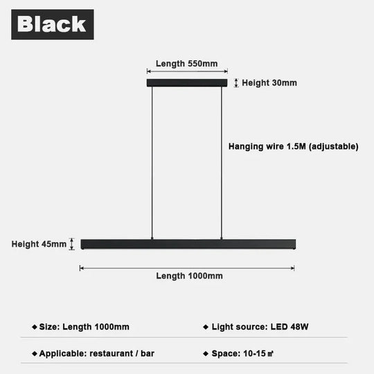 Minimalist Led Long Bar Pendant Light for Dining Room Kitchen pendant Light