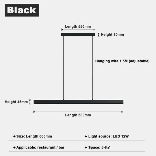 Minimalist Led Long Bar Pendant Light for Dining Room Kitchen pendant Light