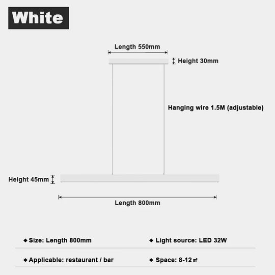 Minimalist Led Long Bar Pendant Light for Dining Room Kitchen pendant Light