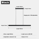 Minimalist Led Long Bar Pendant Light for Dining Room Kitchen 80cm / Cold White pendant Light